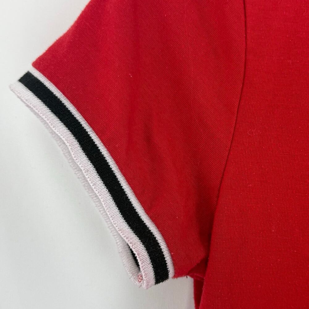 GUESS Red Ringer Tee Embroidered Logo M - Picture 3 of 5